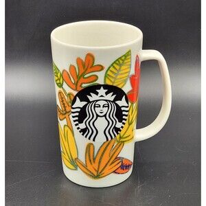 Starbucks Coffee Mug Autumn Fall Leaves Siren Mermaid Cup 2016 Tall 16 oz